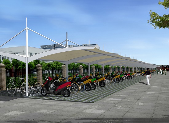 探索新型停車方案 膜結構電動車棚與自行車棚的魅力
